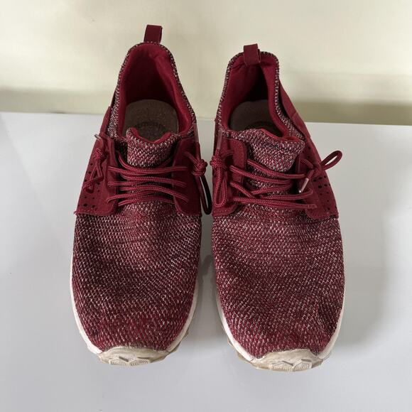 Hey Dude Shoes Womens Size 9 Red Knit Lightweight Casual Lace Up Foam Sneakers - Picture 3 of 9